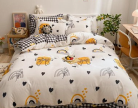 涤纶印花床单100% POLYESTER BEDCOVER